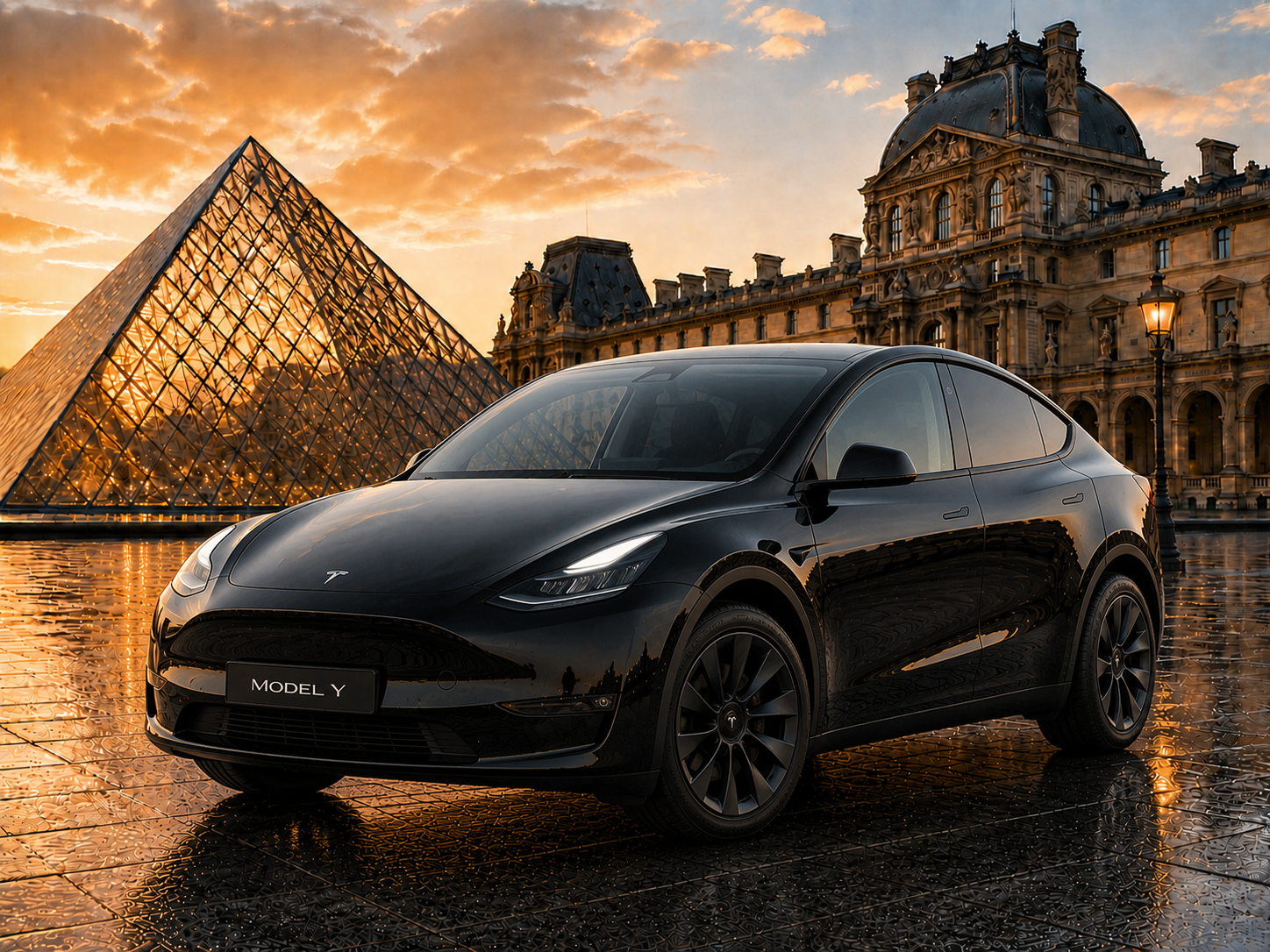 Tesla Model Y noire - véhicule électrique M Booking Paris
